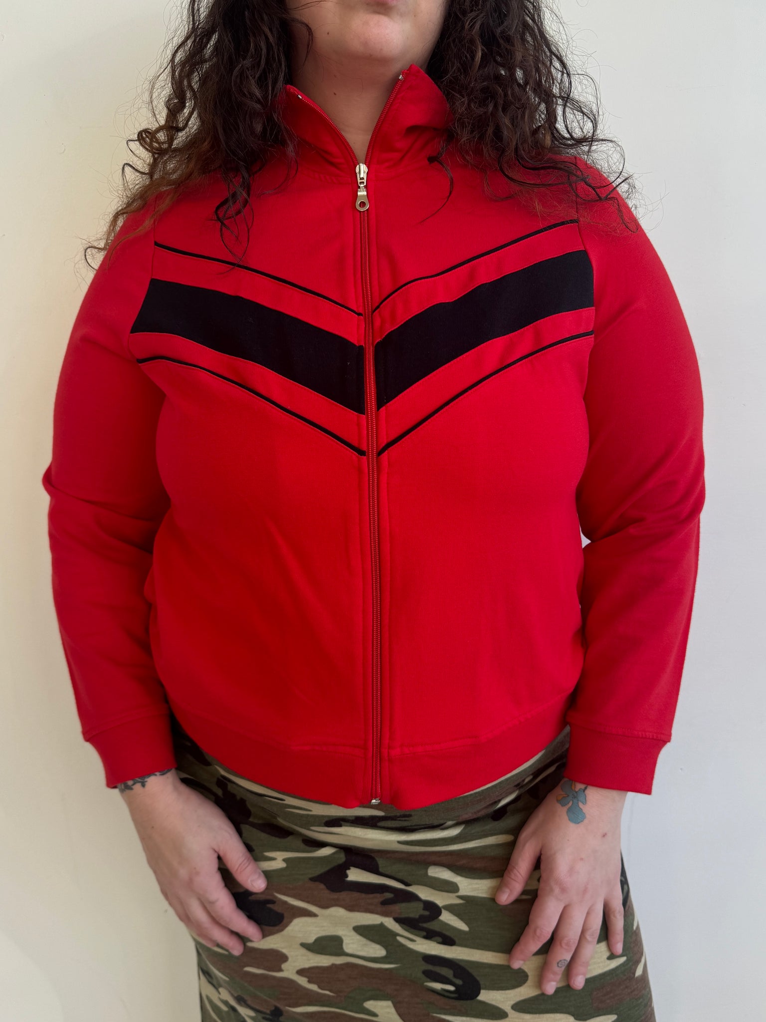 Vintage - Red and Black Zip Up (1X/2X)