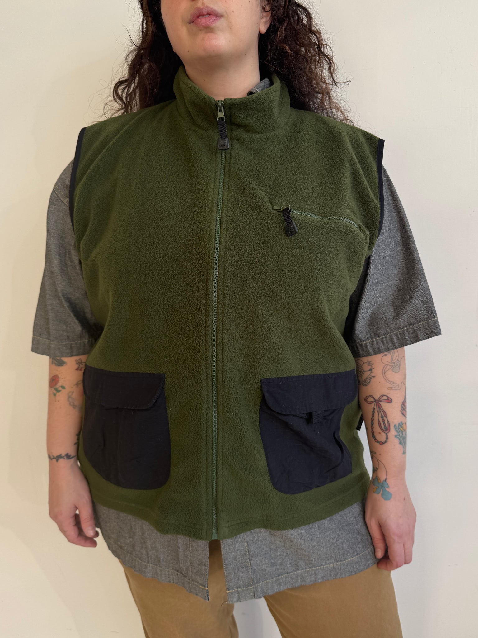 Vintage - Green Fleece Vest (3X)