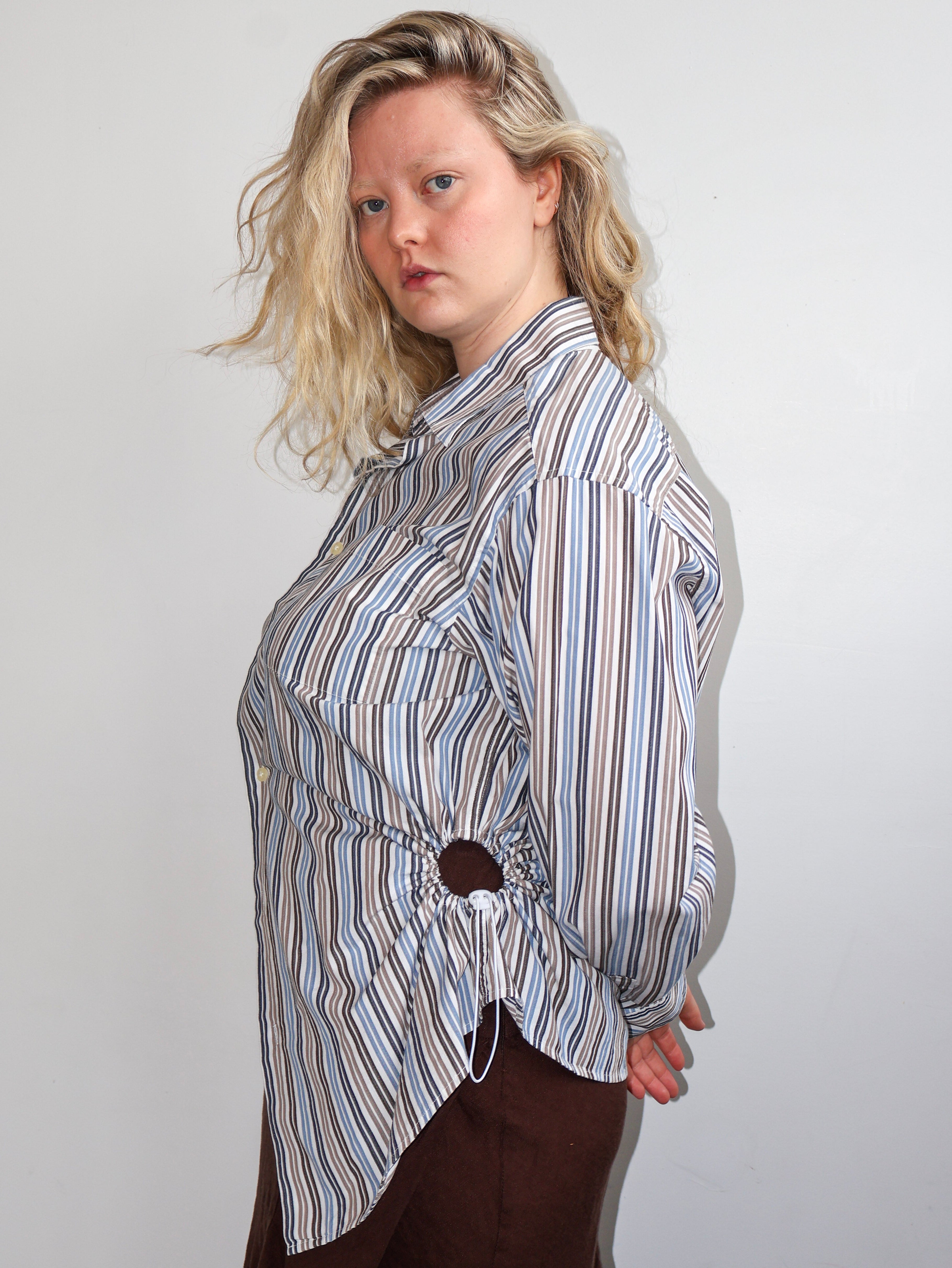 Nena Hansen - Blue + Brown Bungee Shirt (XL/1X)