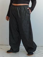 NLT - Beudry Pre-Shrunk Pleated Wide Leg Denim Pant (1X-5X)