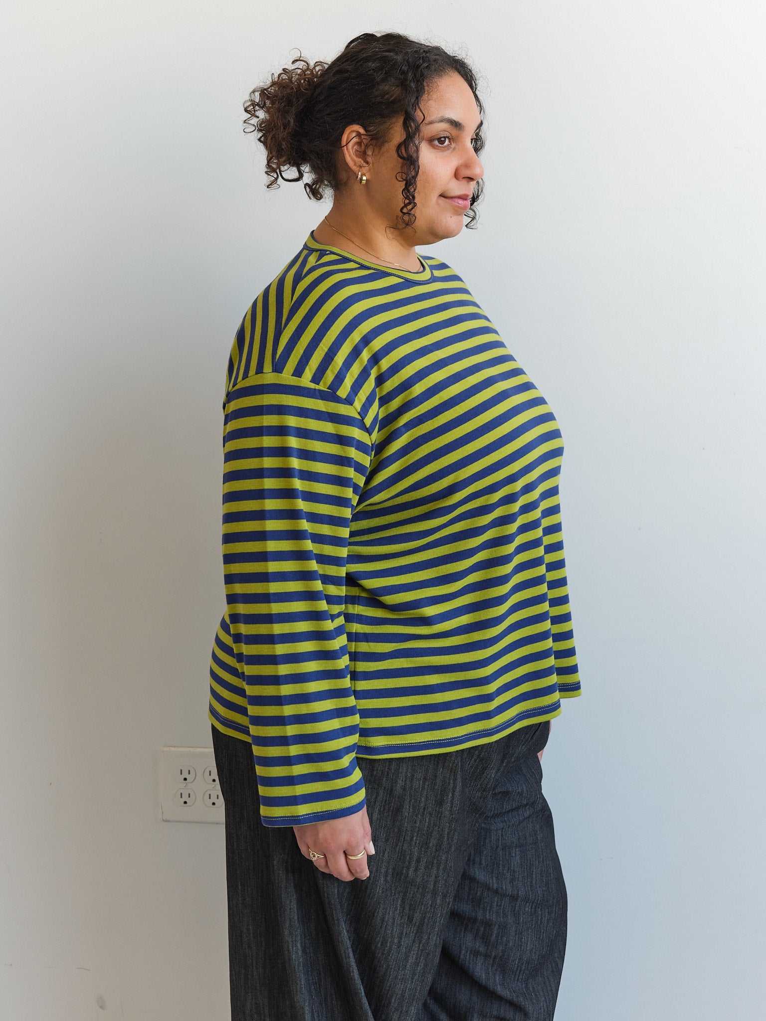 NLT - Culver Striped Rib Knit Long Sleeve Tee (1X-3X)