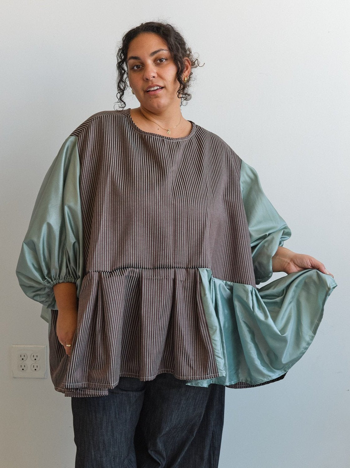 makmak - Brown and Mint Top (S-5X)