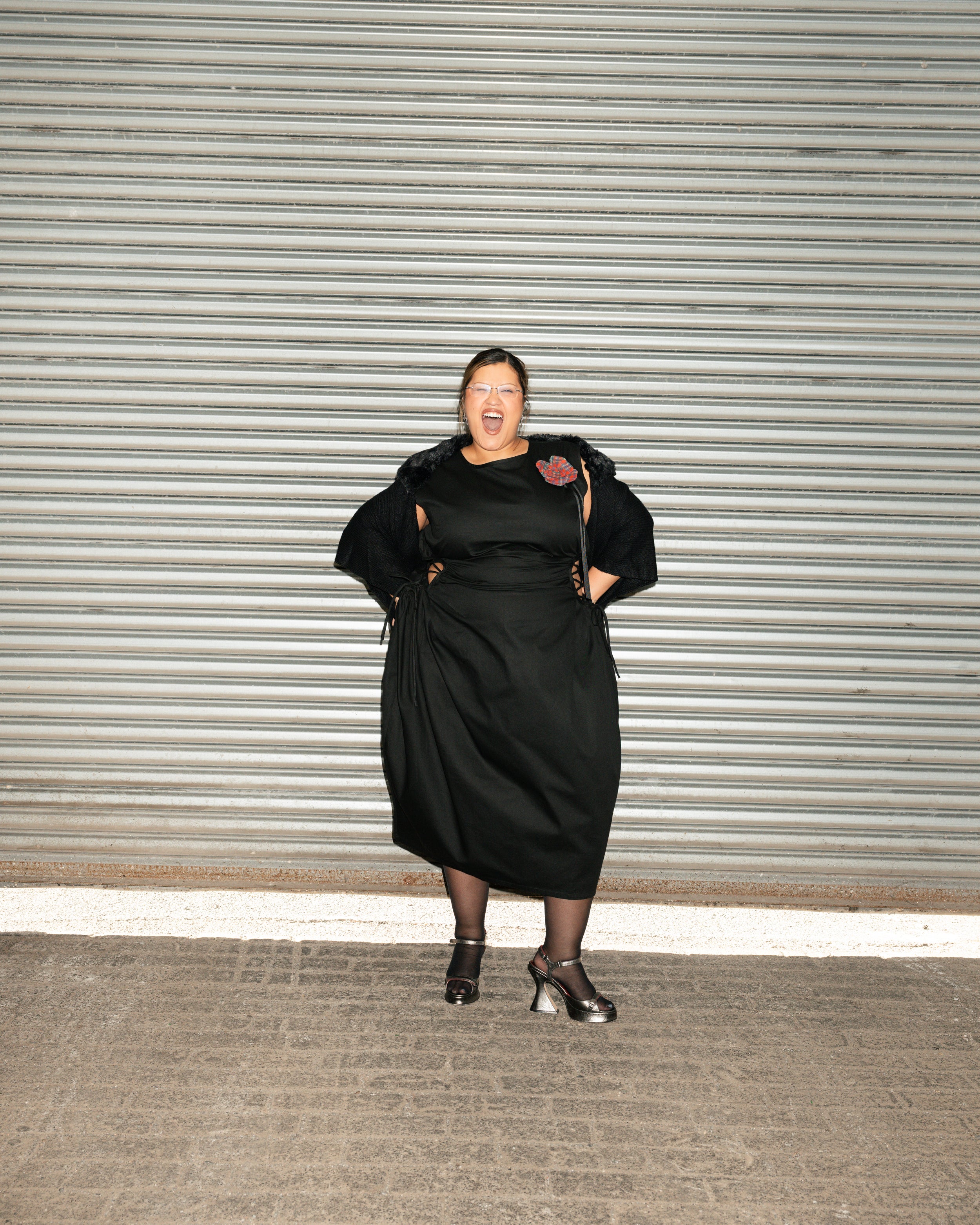 NBNW x BRZ - BLOCKO LINE CUT OUT DRESS (BLACK)