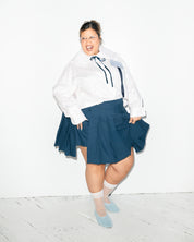 Noble - Navy Pleated Skort (XL-3X)