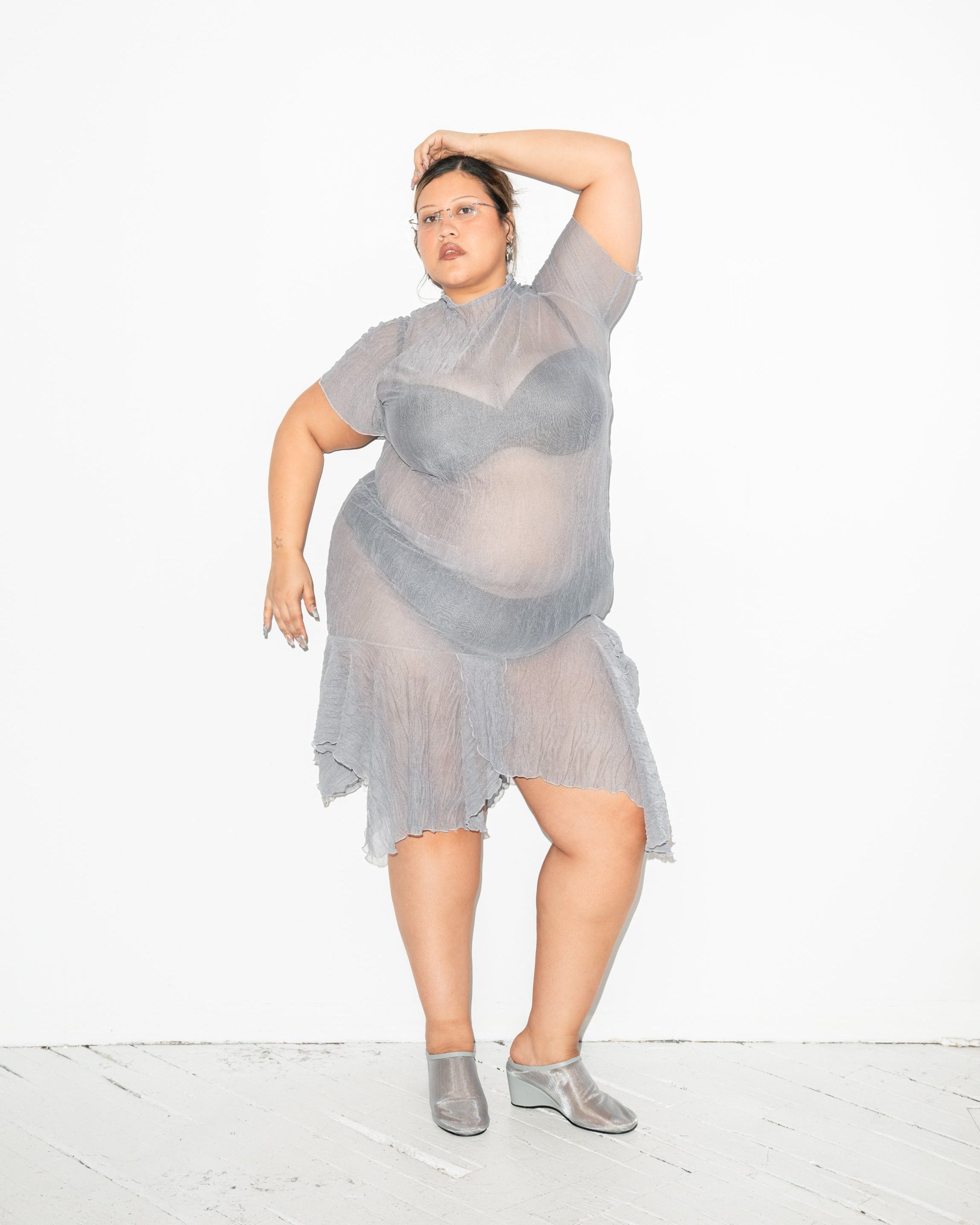 Ester Manas - Easy Dress - Grey Mesh (XL-4X)