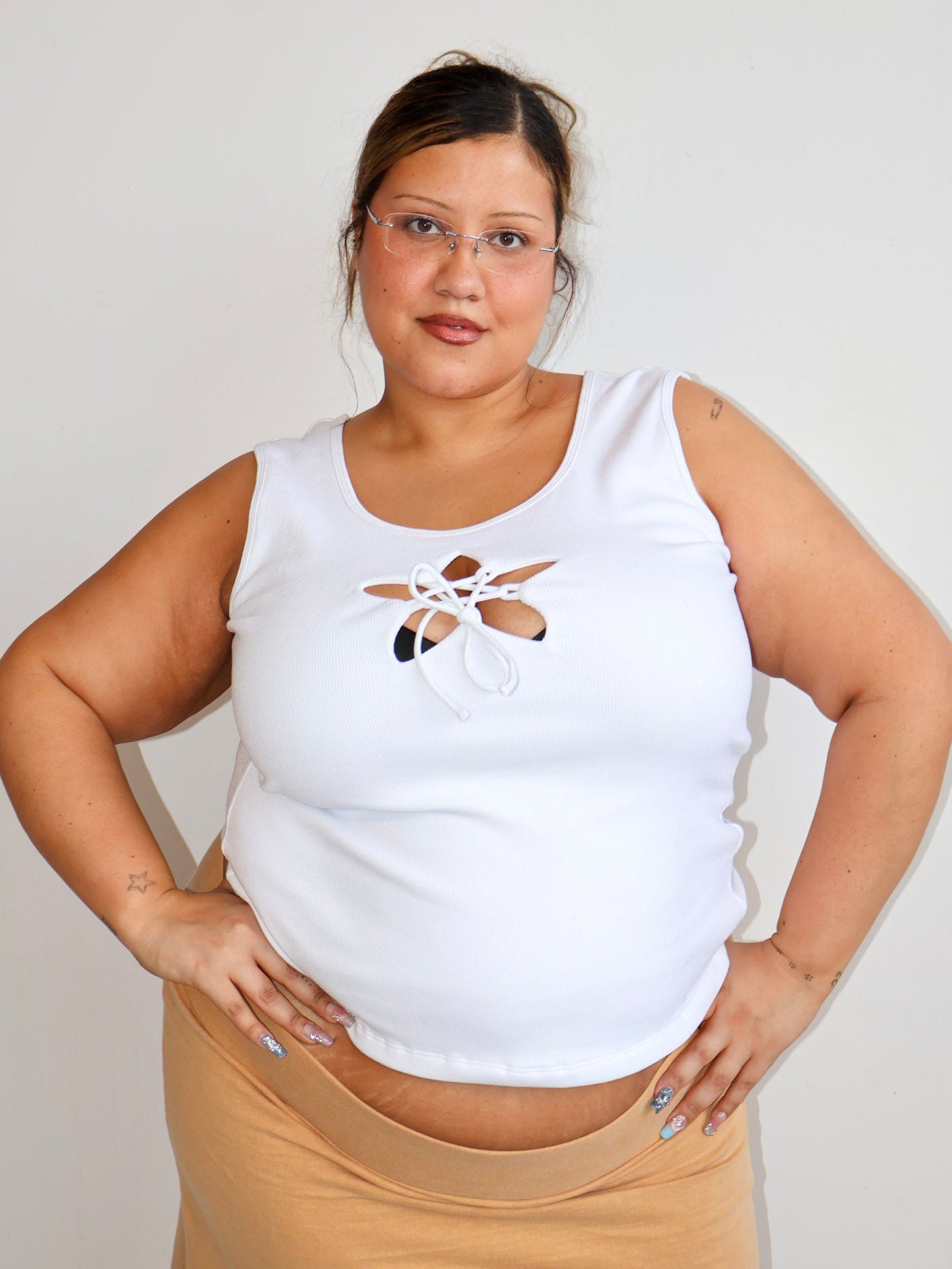 ABL ESTUDIO - Cropped Star Tank Top (1X-4X)