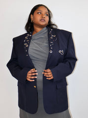 Shop Journal x BRZ - Navy Embellished Blazer (2X)