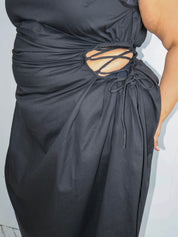 NBNW x BRZ - BLOCKO LINE CUT OUT DRESS (BLACK)