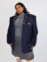 Shop Journal x BRZ - Navy Embellished Blazer (2X)
