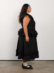 KKCo x BRZ - Spiral Ruffle Dress in Onyx