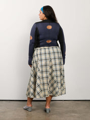 KKCo x BRZ - Plaid Peak Skirt in Ecru Plaid