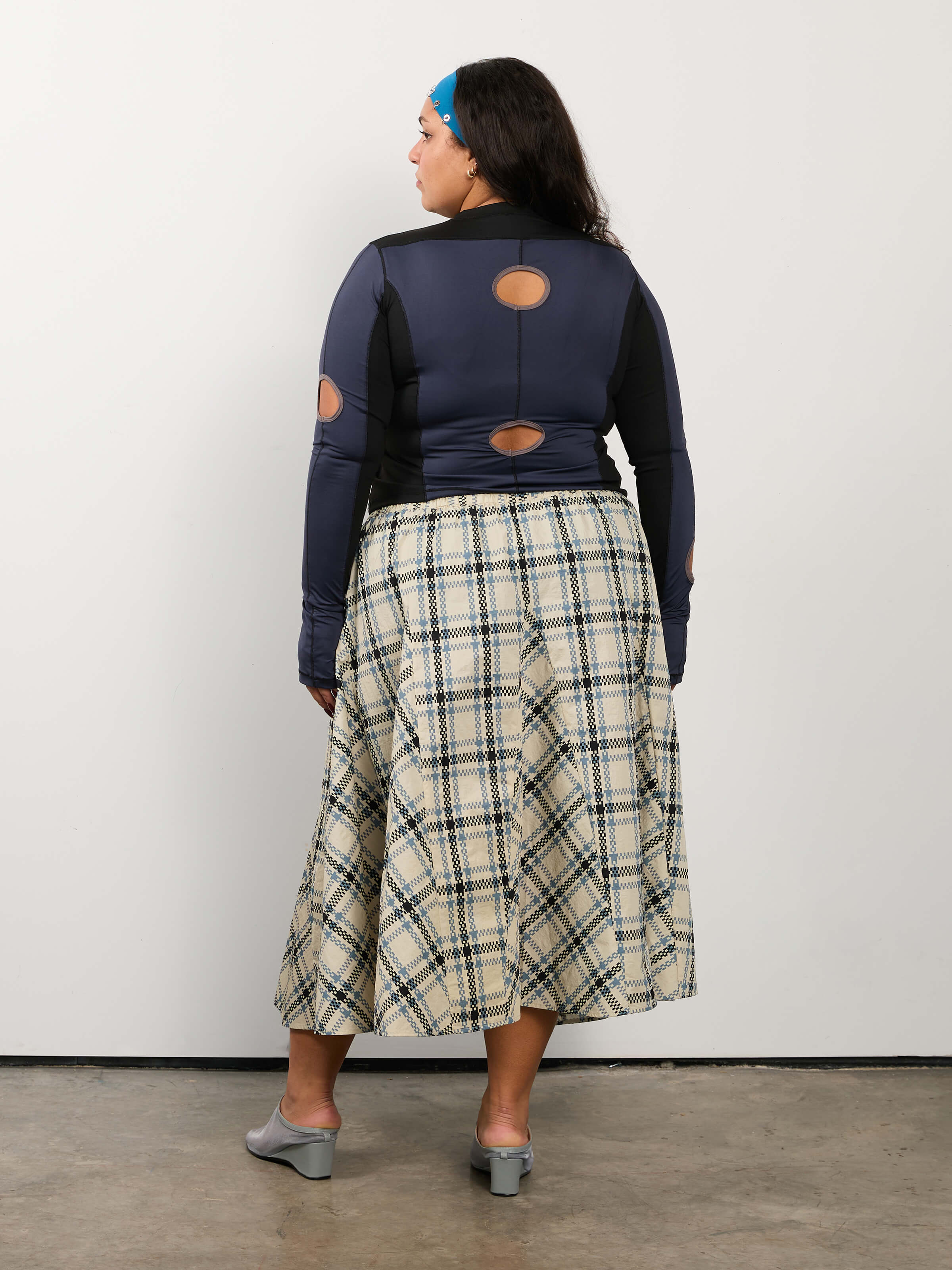 KKCo x BRZ - Plaid Peak Skirt in Ecru Plaid