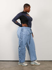 KKCo x BRZ - Ruffle Split Track Pant in Lake