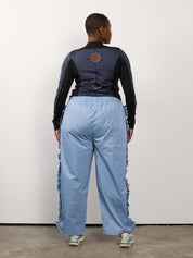 KKCo x BRZ - Ruffle Split Track Pant in Lake