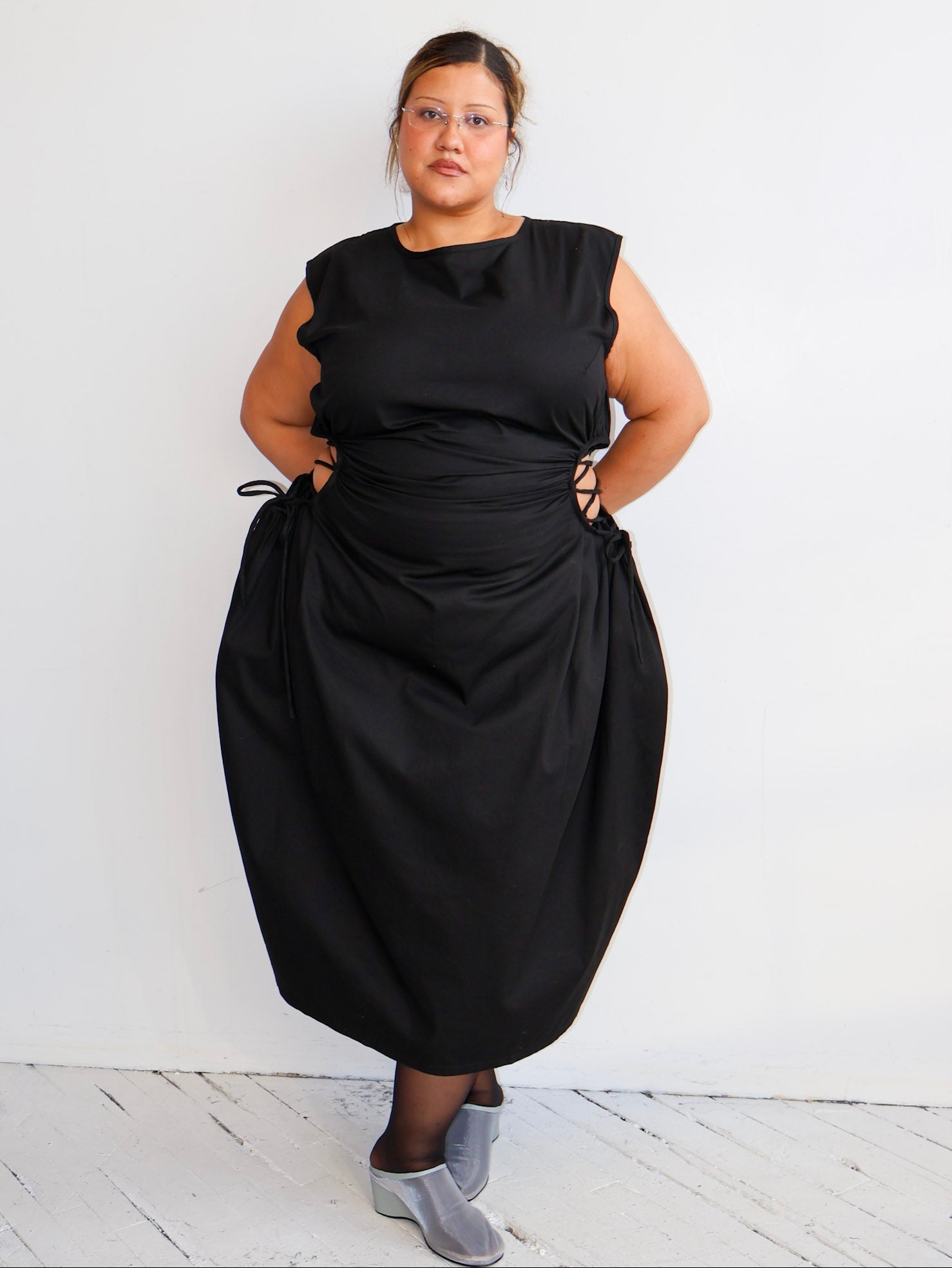 NBNW x BRZ - BLOCKO LINE CUT OUT DRESS (BLACK)