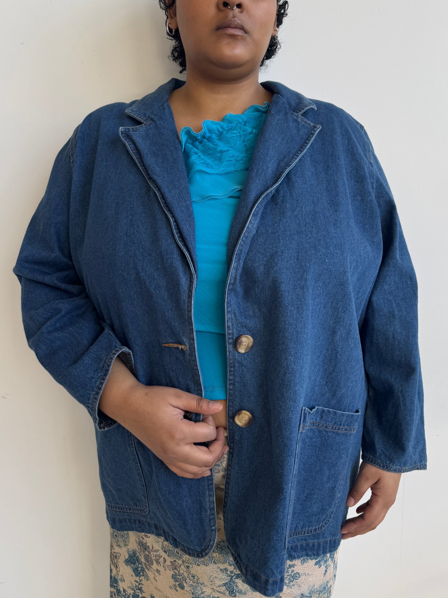 Vintage - Cotton Denim Blazer (2X)