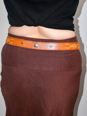 Lazy Sundays Home - Reworked Concho + Stars Tan Belt (40")