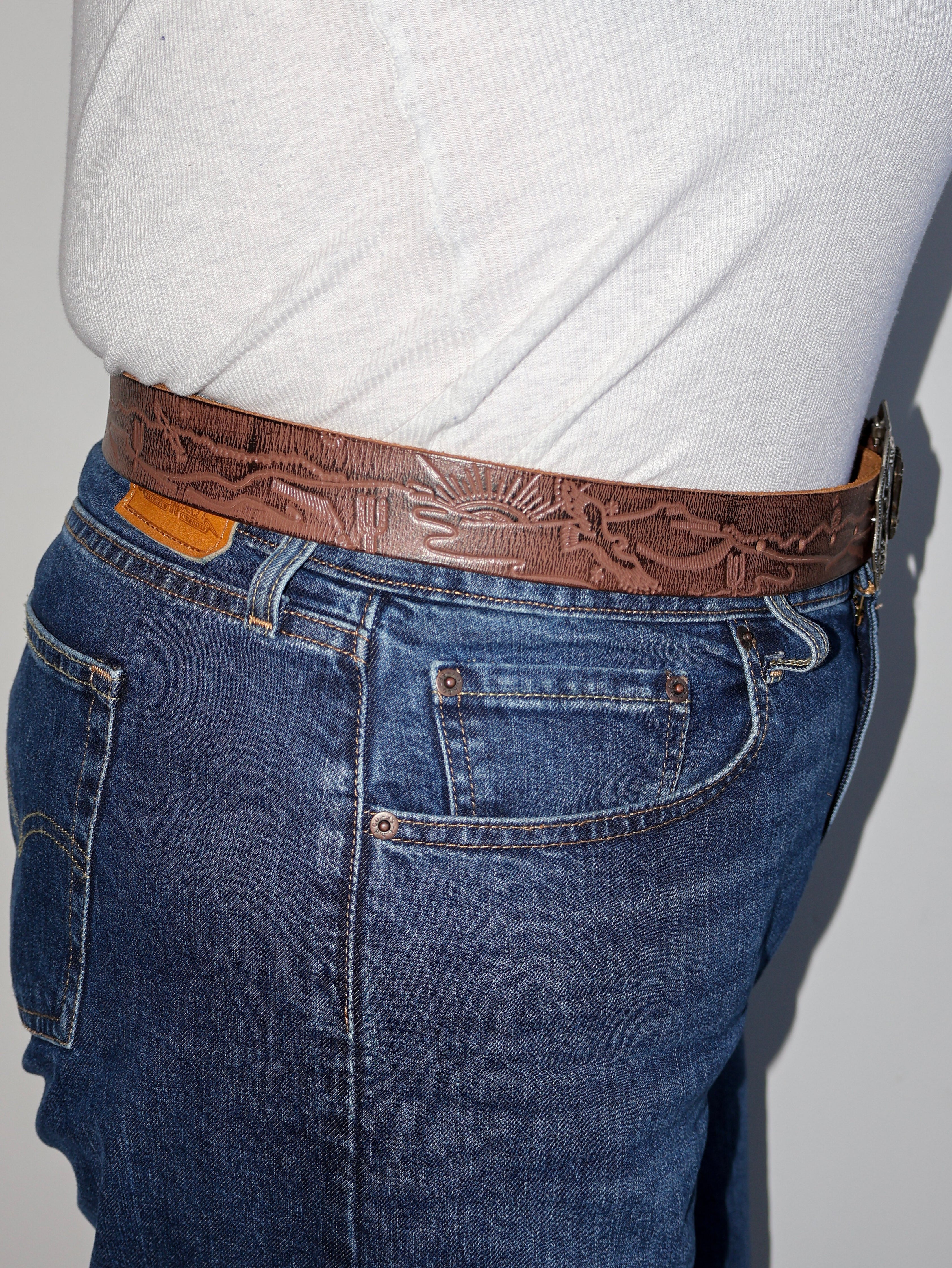 Lazy Sundays Home - Cowgirl Boots Leather Belt (38-42”)
