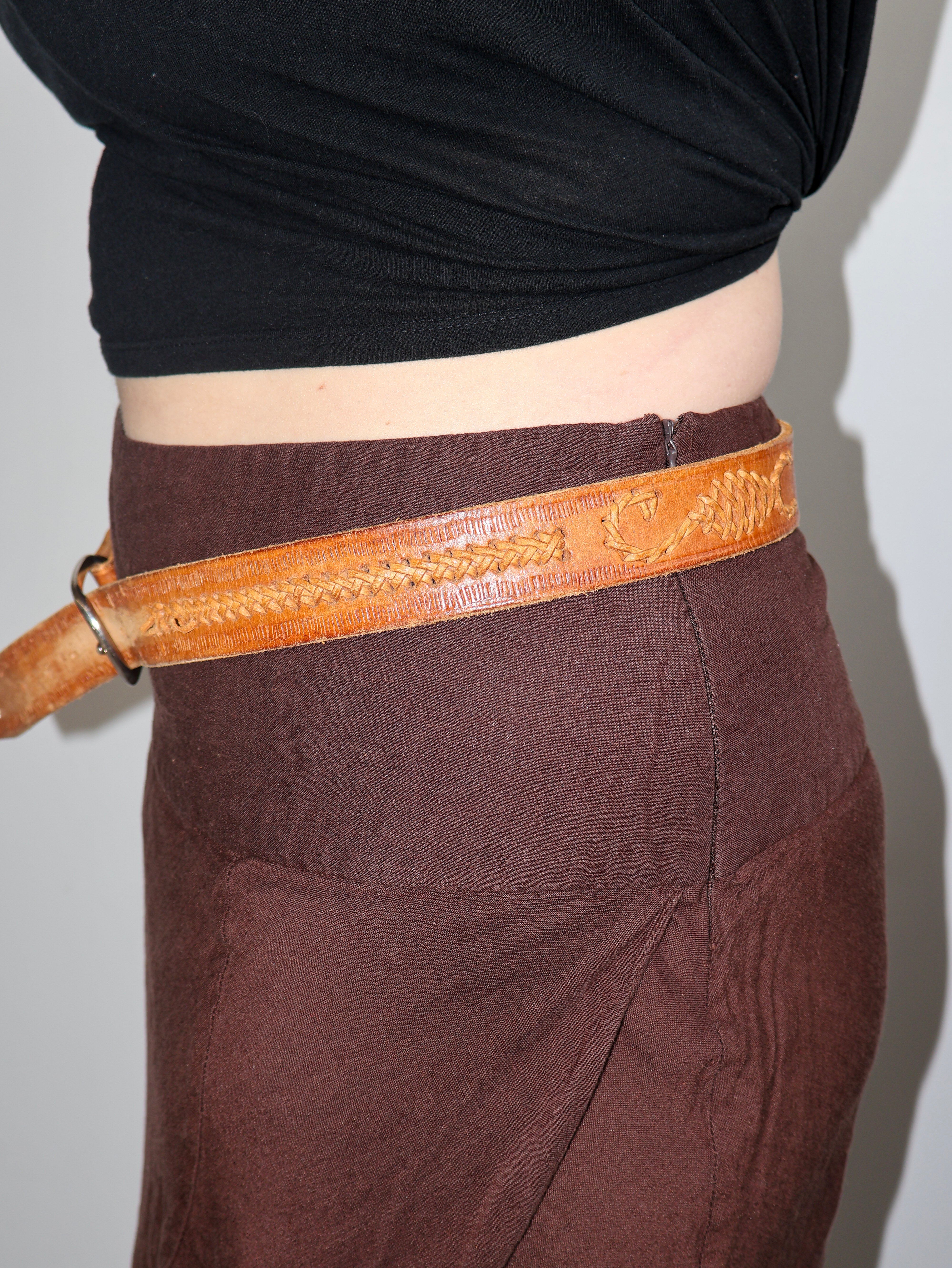 Lazy Sundays Home - Reworked Concho + Stars Tan Belt (40")