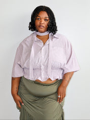 LAHMICHELLA x BRZ - Marielle Short Sleeve Top in Plaid (3X/4X)
