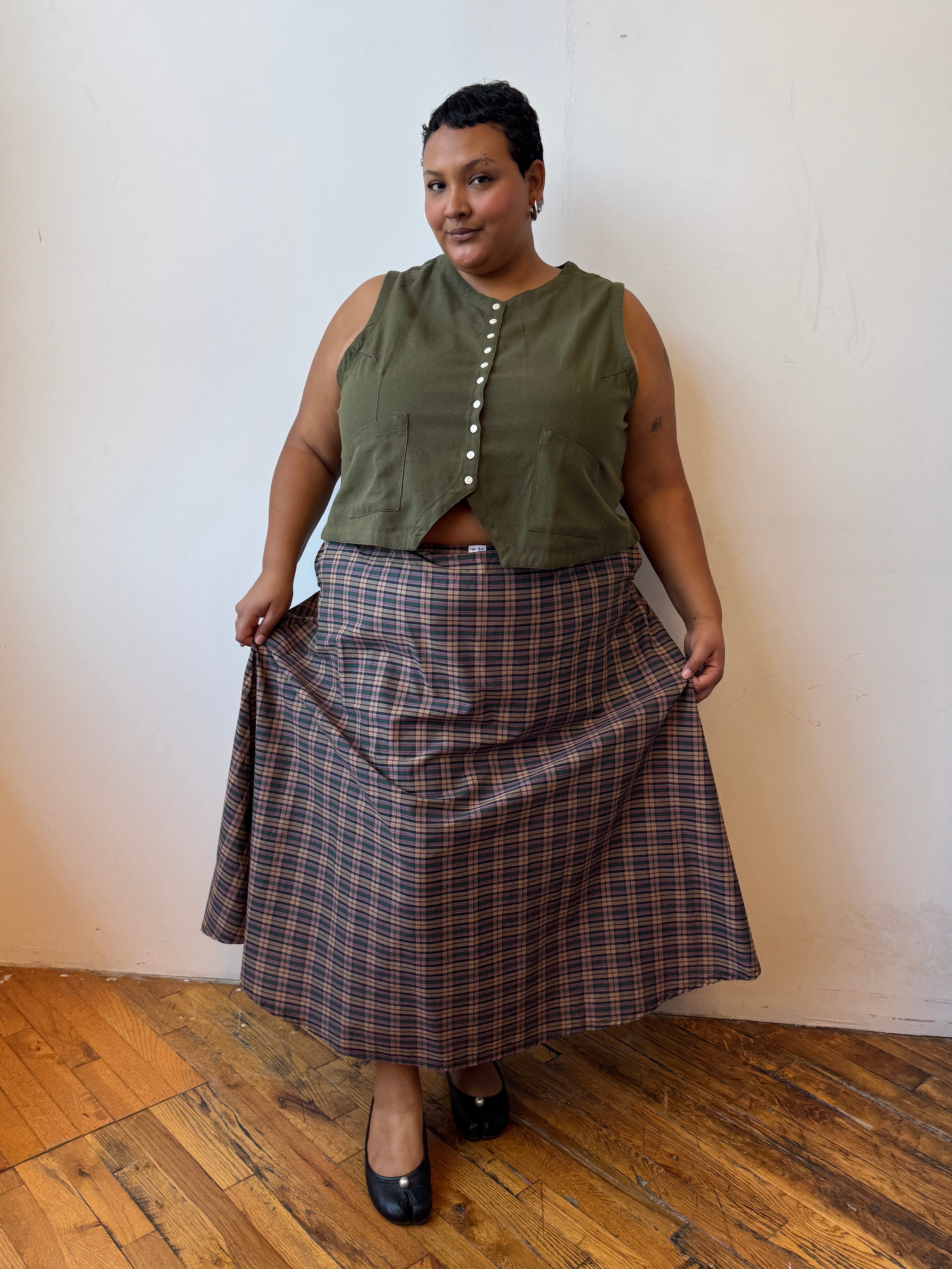 Noble - Olive Flared Vest (XL-3X)
