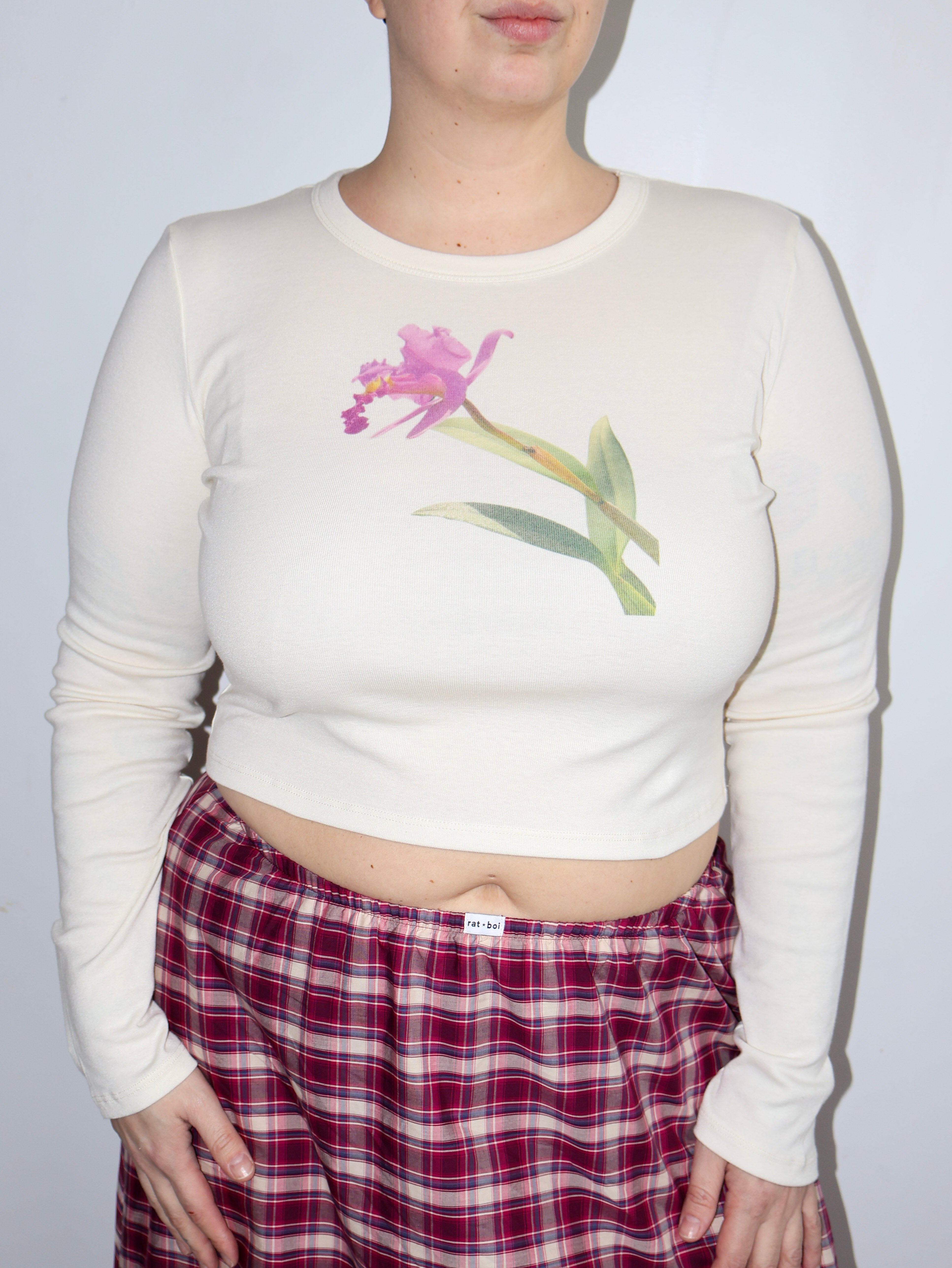 Laila Textiles - Pink Orchid Long Sleeve T-Shirt (L-2X)