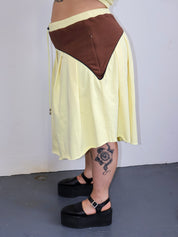 KkCo x BRZ - Organic Pleat Skirt in Lemon (0X-4X)