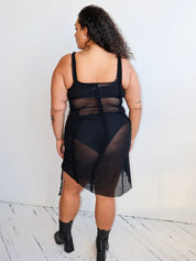 Greta Garmel - Black Mesh Ruffle Dress