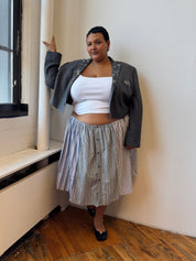 Cassie’s Shop - Grey Scale Button Down Skirt (1X-5X)