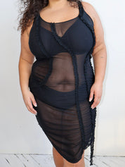 Greta Garmel - Black Mesh Ruffle Dress
