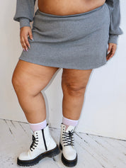 Noble - Heather Gray Waffle Skort (1X-3X)
