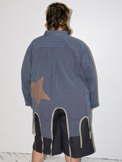 Tiberi x BRZ - Blue + Brown Star Top (3X/4X)