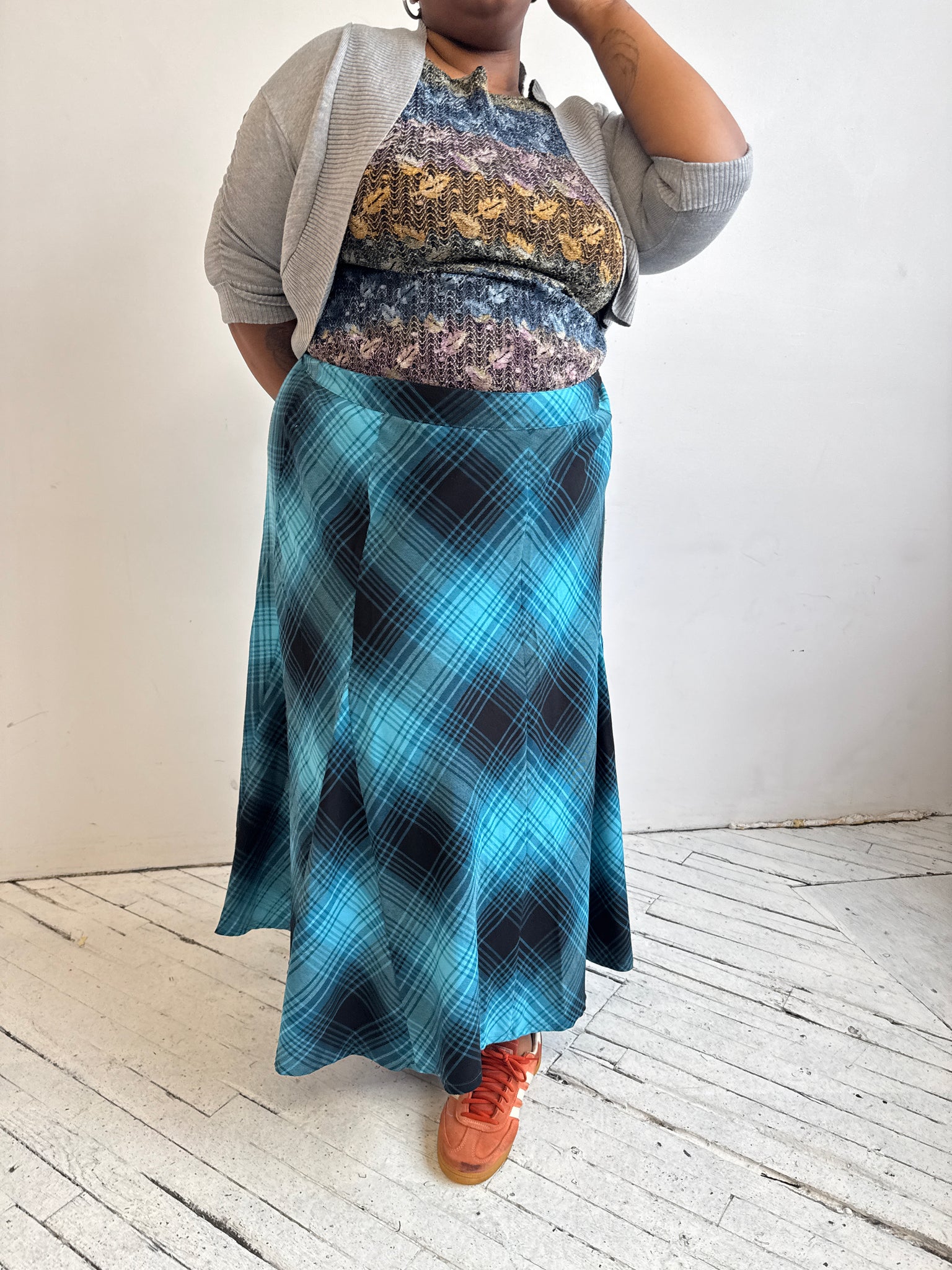 Vintage - Plaid Maxi Skirt (3X)