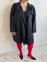 Vintage - Black Nylon Trench (3X)