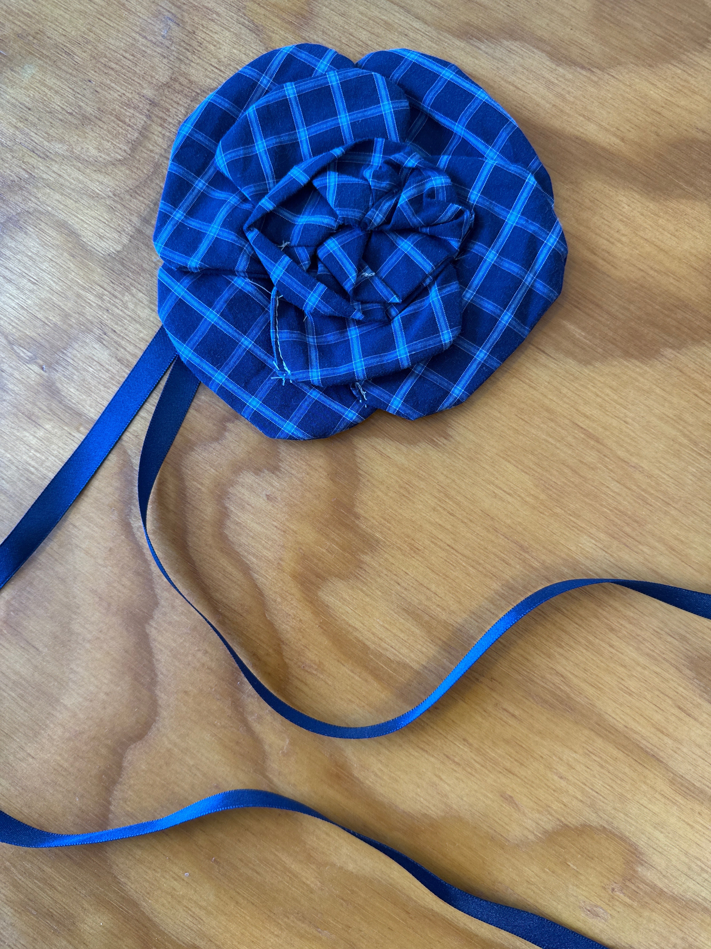 Grandpa’s Shirts - Navy & Blue Plaid Brooch