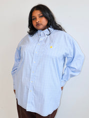 Cute Tender Memory x BRZ - Blue Plaid Yellow Bear Shirt (2X/3X)