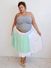 makmak - Green Striped Ruffle Skirt (1X - 5X)
