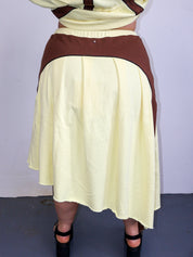 KkCo x BRZ - Organic Pleat Skirt in Lemon (0X-4X)