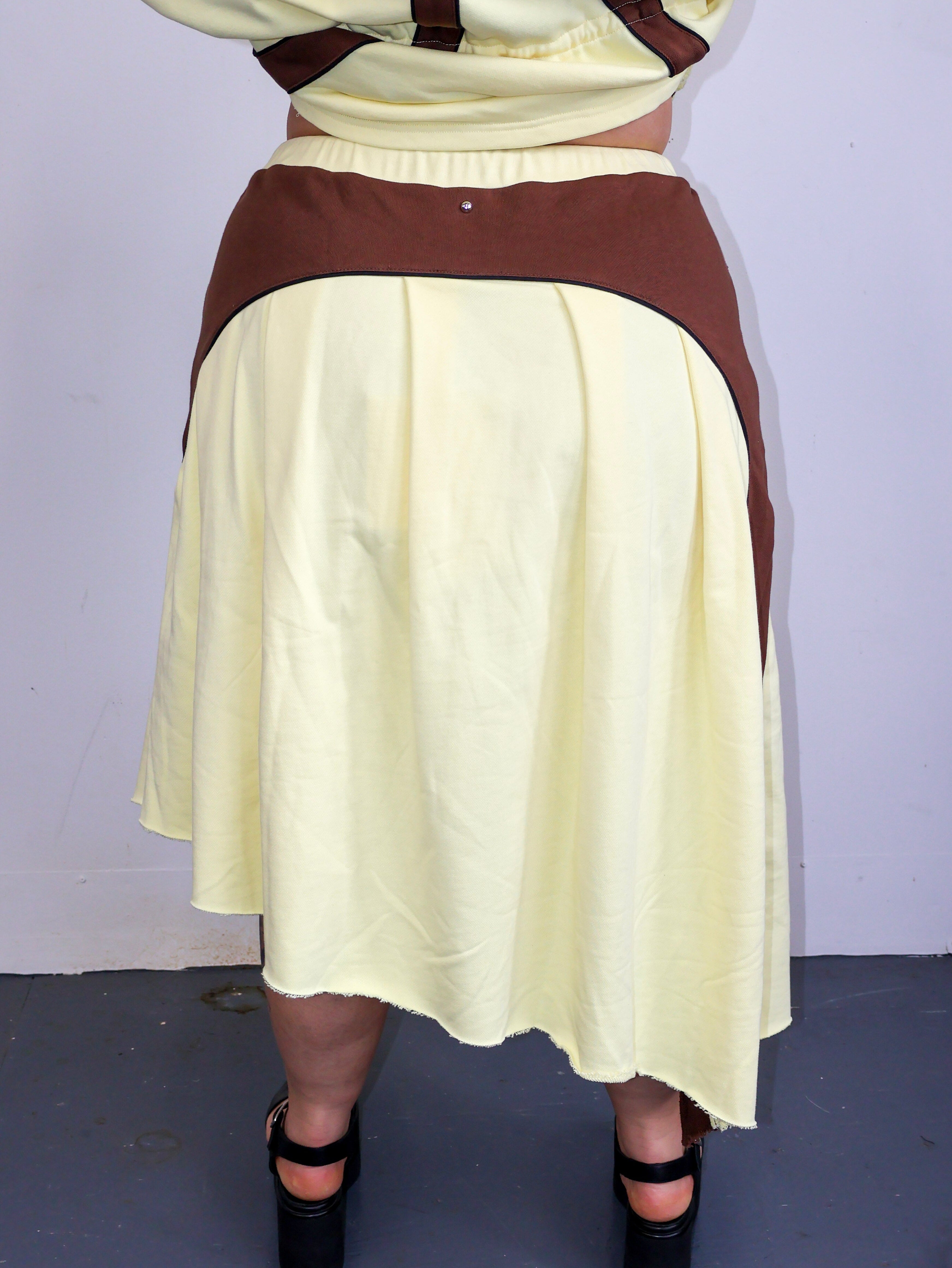 KkCo x BRZ - Organic Pleat Skirt in Lemon (0X-4X)