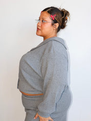 Noble - Heather Gray Waffle Sailor Cardigan (1X-3X)