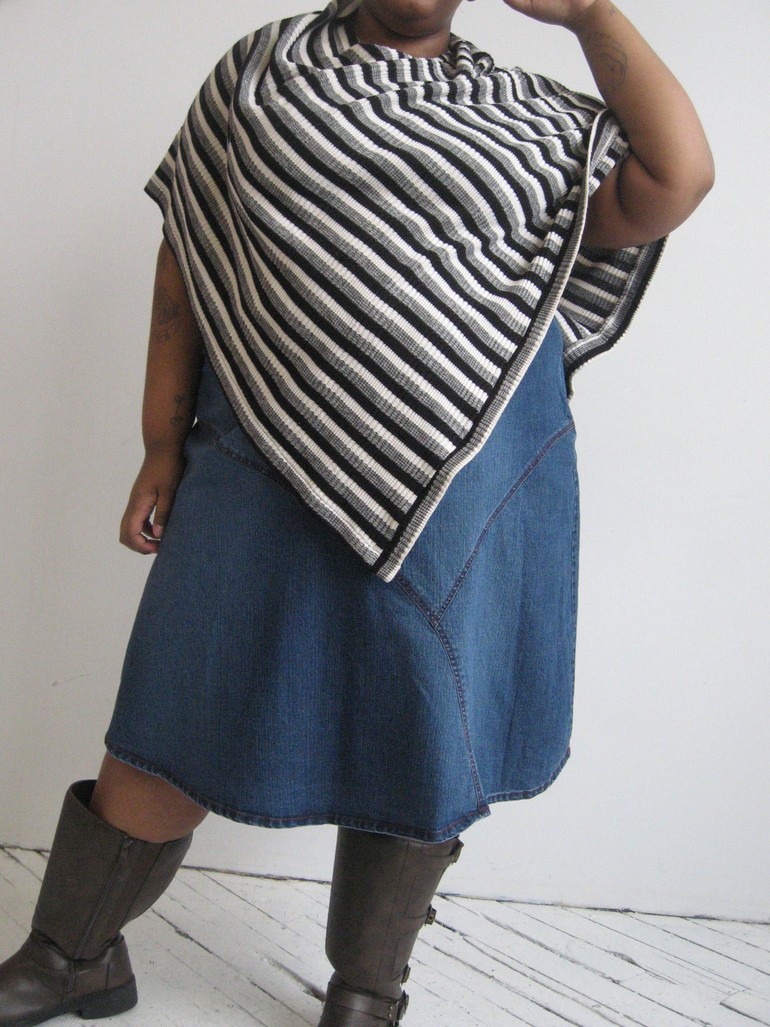 Vintage - Striped Poncho (L-4X)