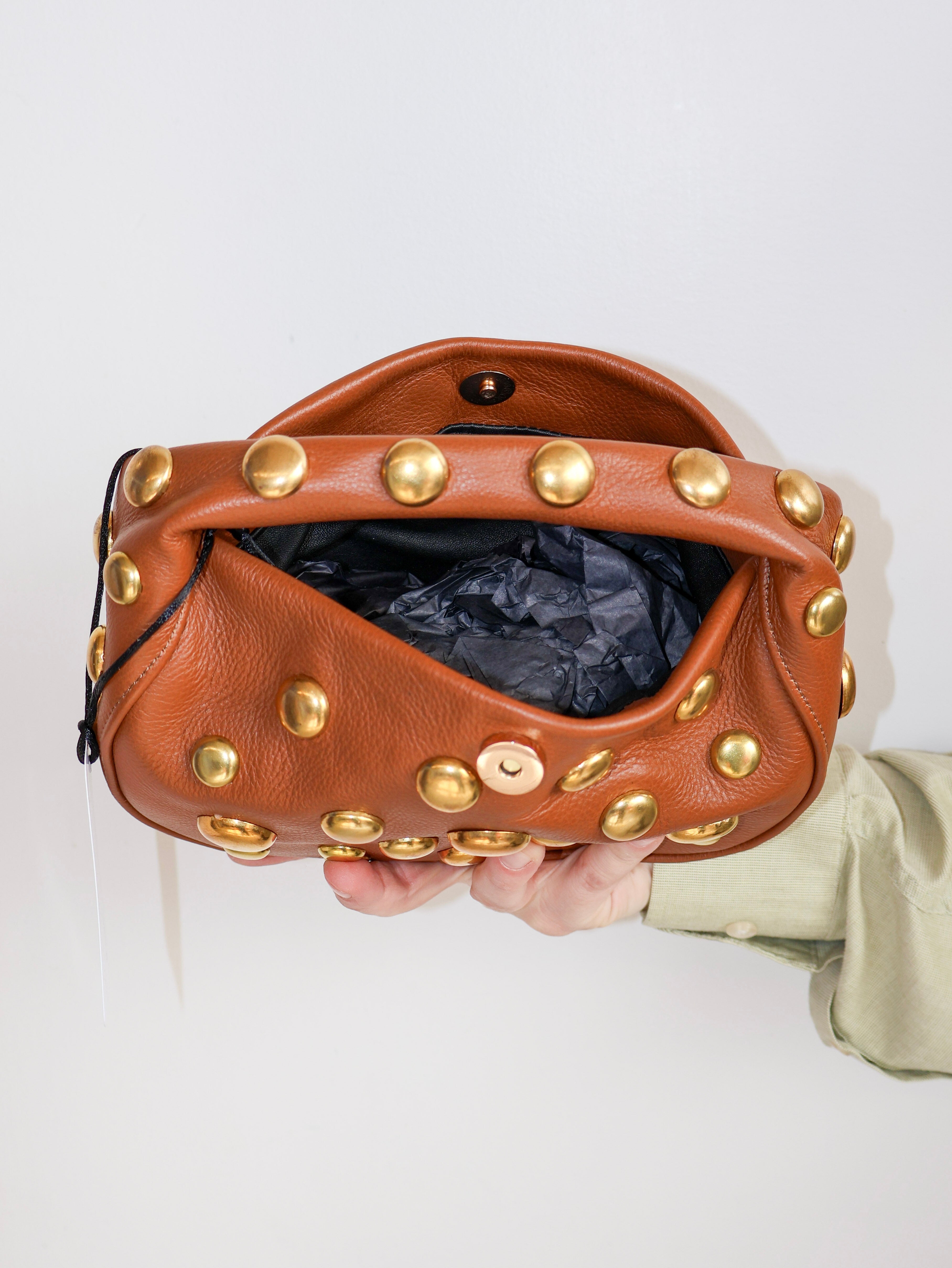 Dani Feris - Brown Gold Stud Bag