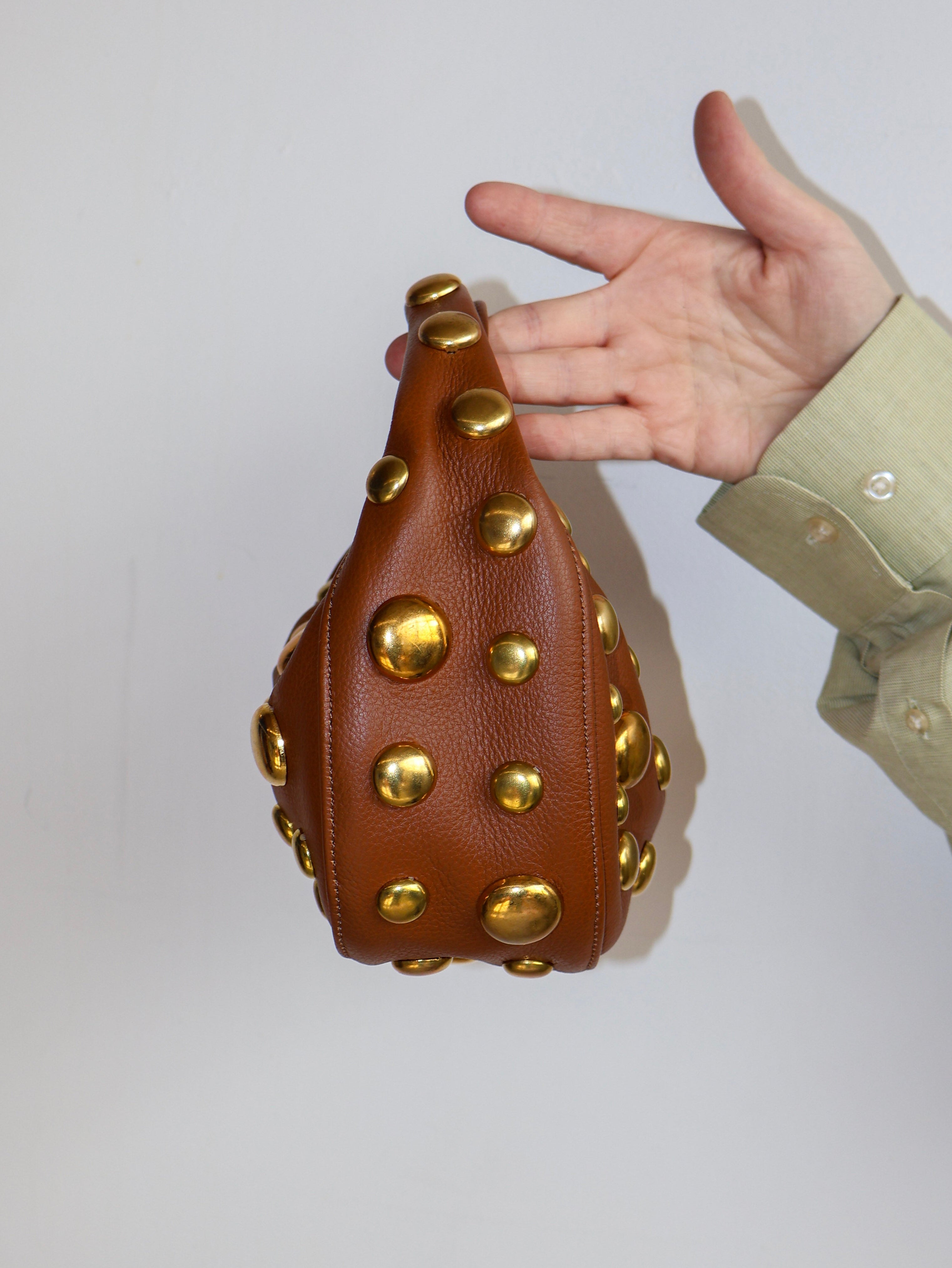 Dani Feris - Brown Gold Stud Bag