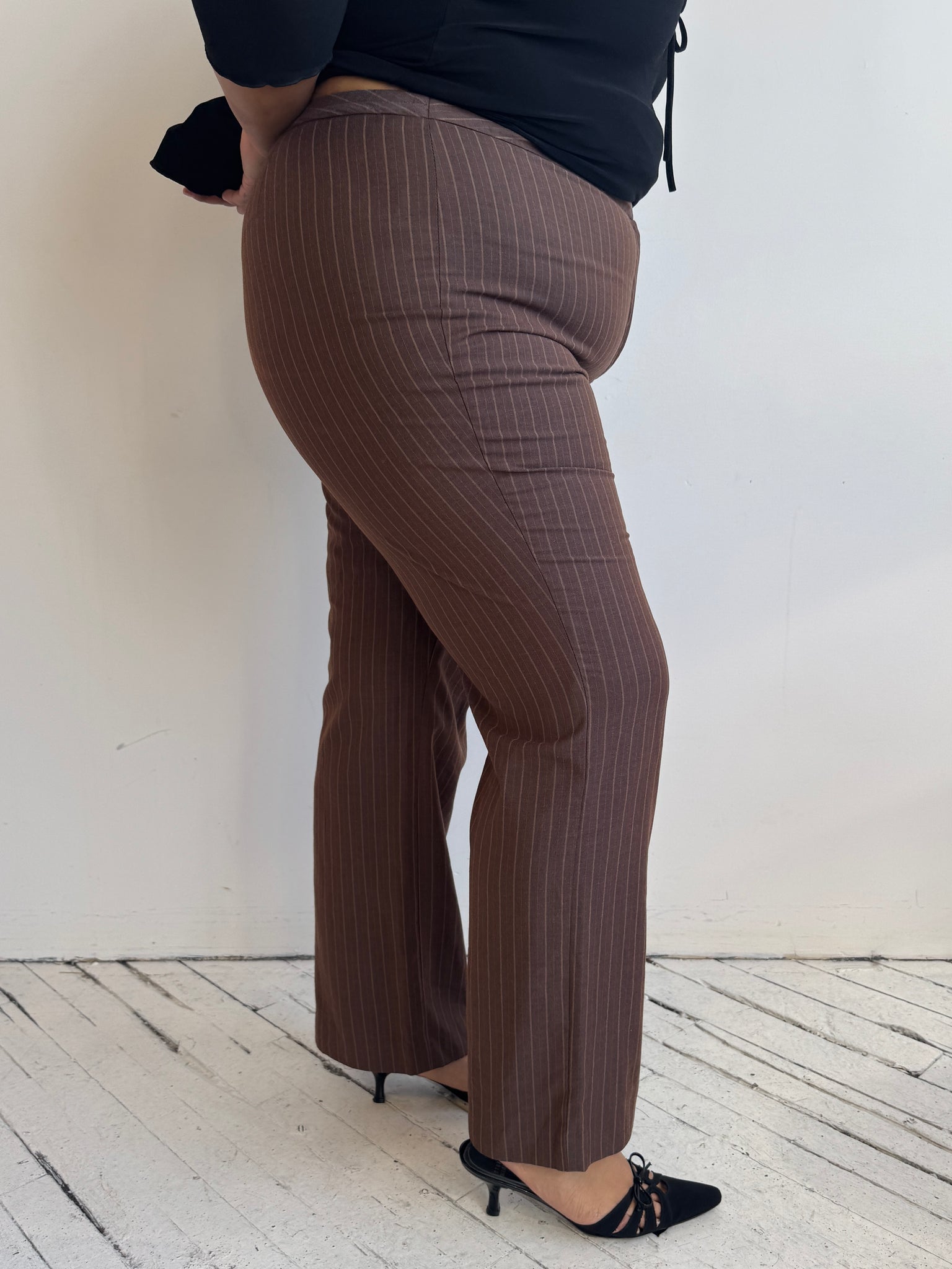 Vintage - Brown Pinstripe Pants (1X/2X)