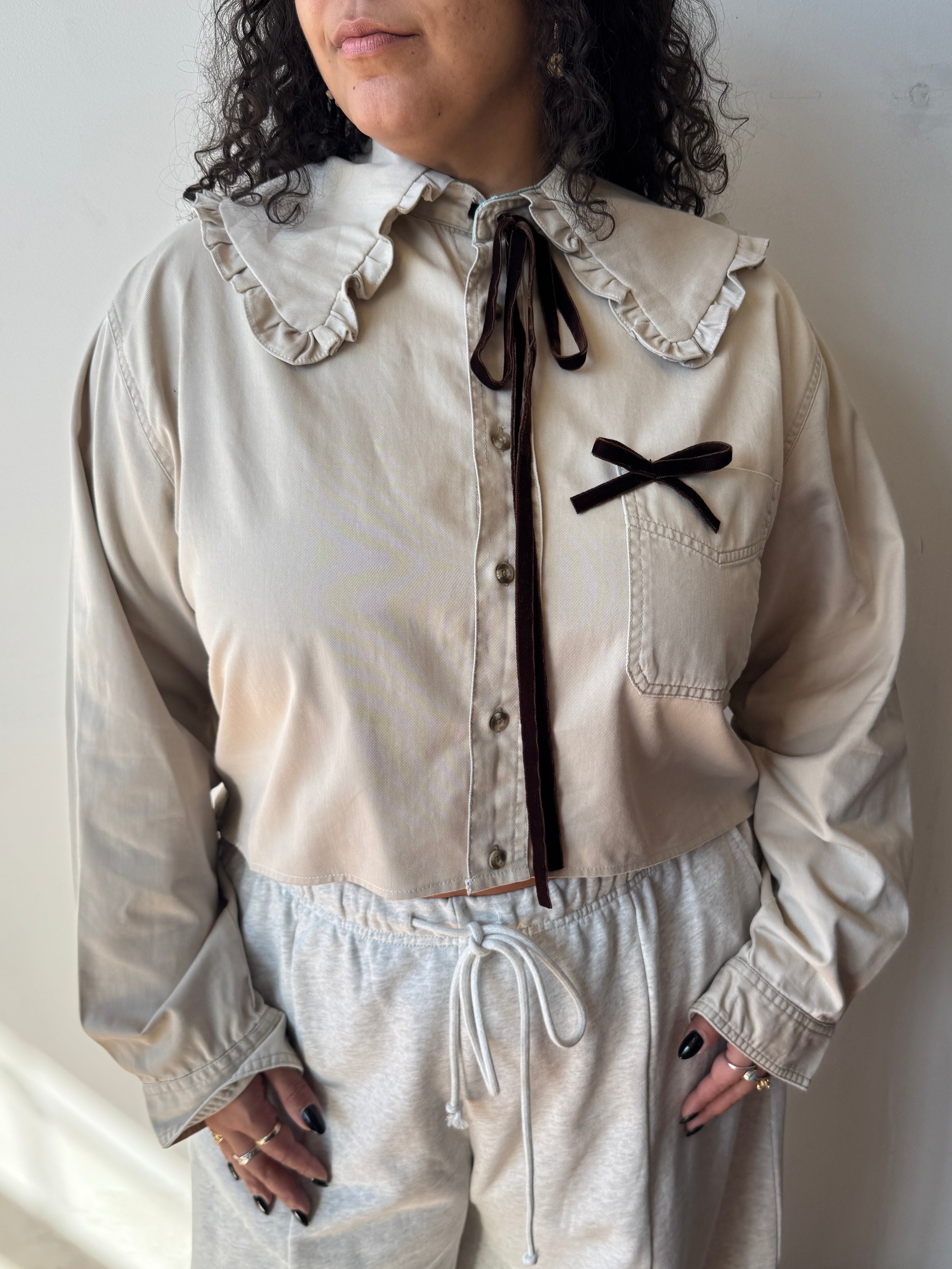 Grandpa's Shirts - Khaki Lily Shirt (2X)
