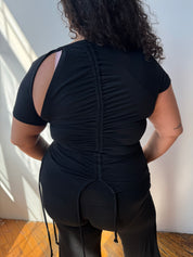 Karla Laidlaw - Ruched Short Sleeve - Black (XL-3X)
