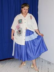 makmak - Blue Ruffle Skirt (1X-5X)