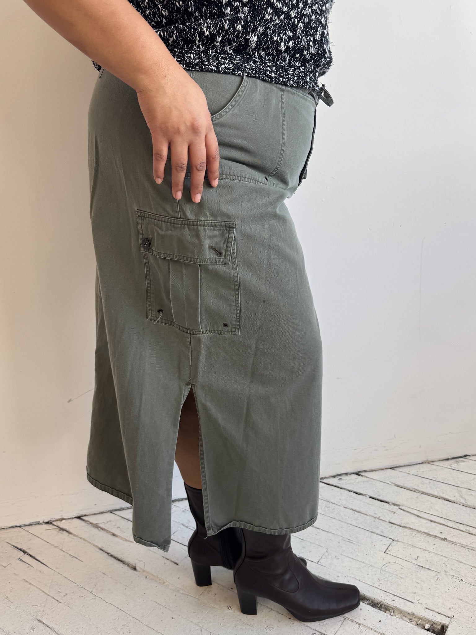 Vintage - Green Cargo Skirt (2X)