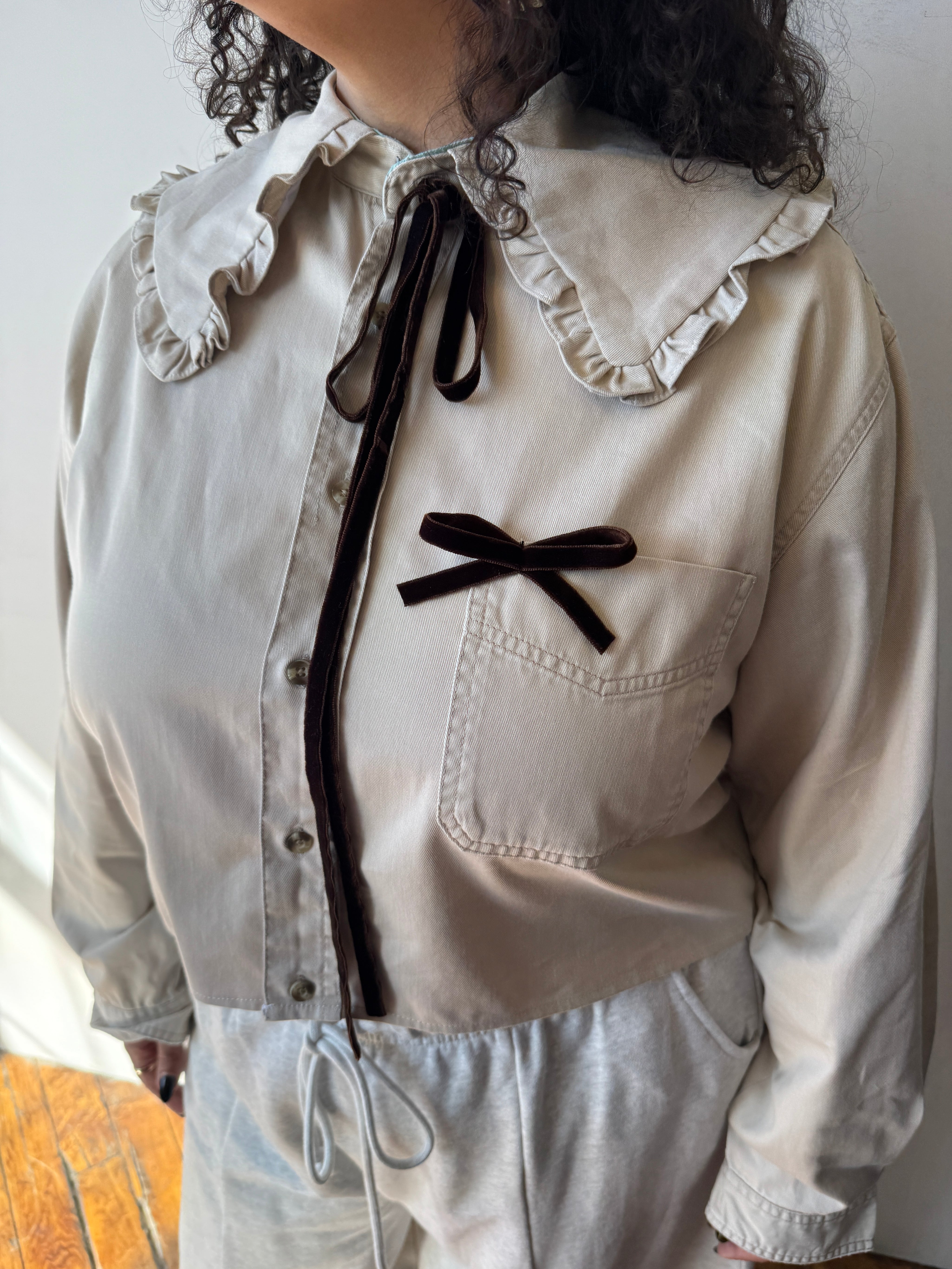 Grandpa's Shirts - Khaki Lily Shirt (2X)