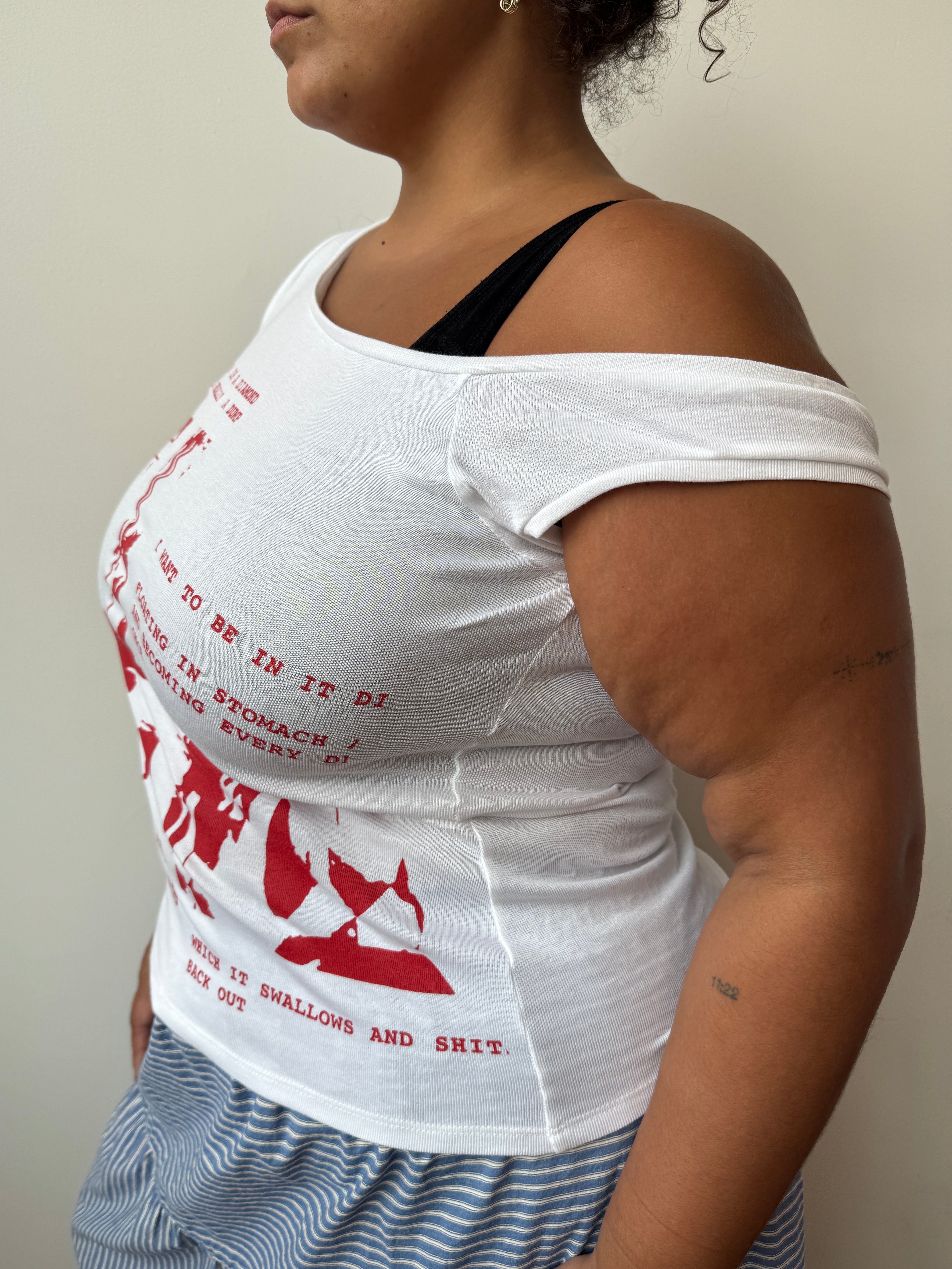 Ophelia Byrne - Red Postage Collage Tee (XL-3X)